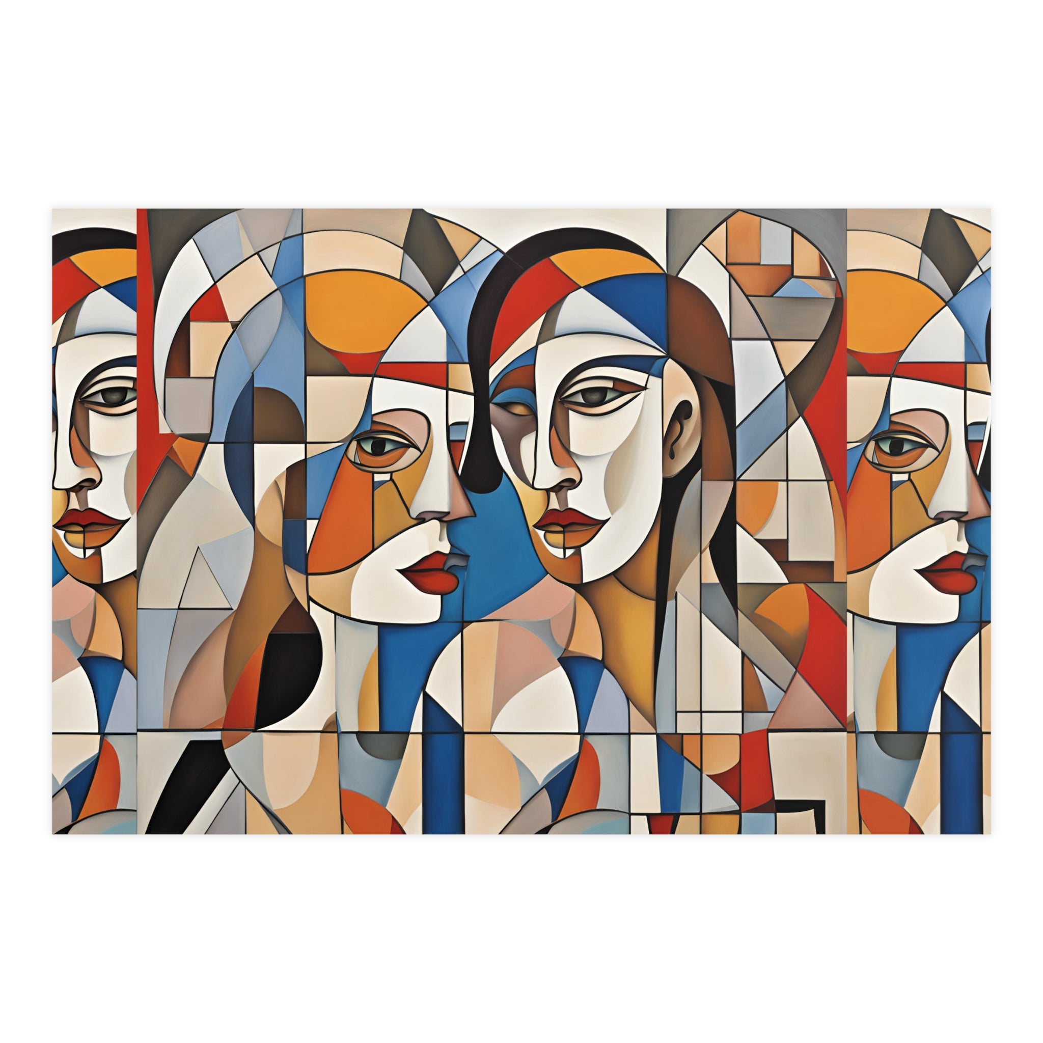 Cubism Art "Compassion" - Matte Horizontal Poster