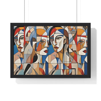 Cubism Art "Compassion" - Horizontal Framed Poster