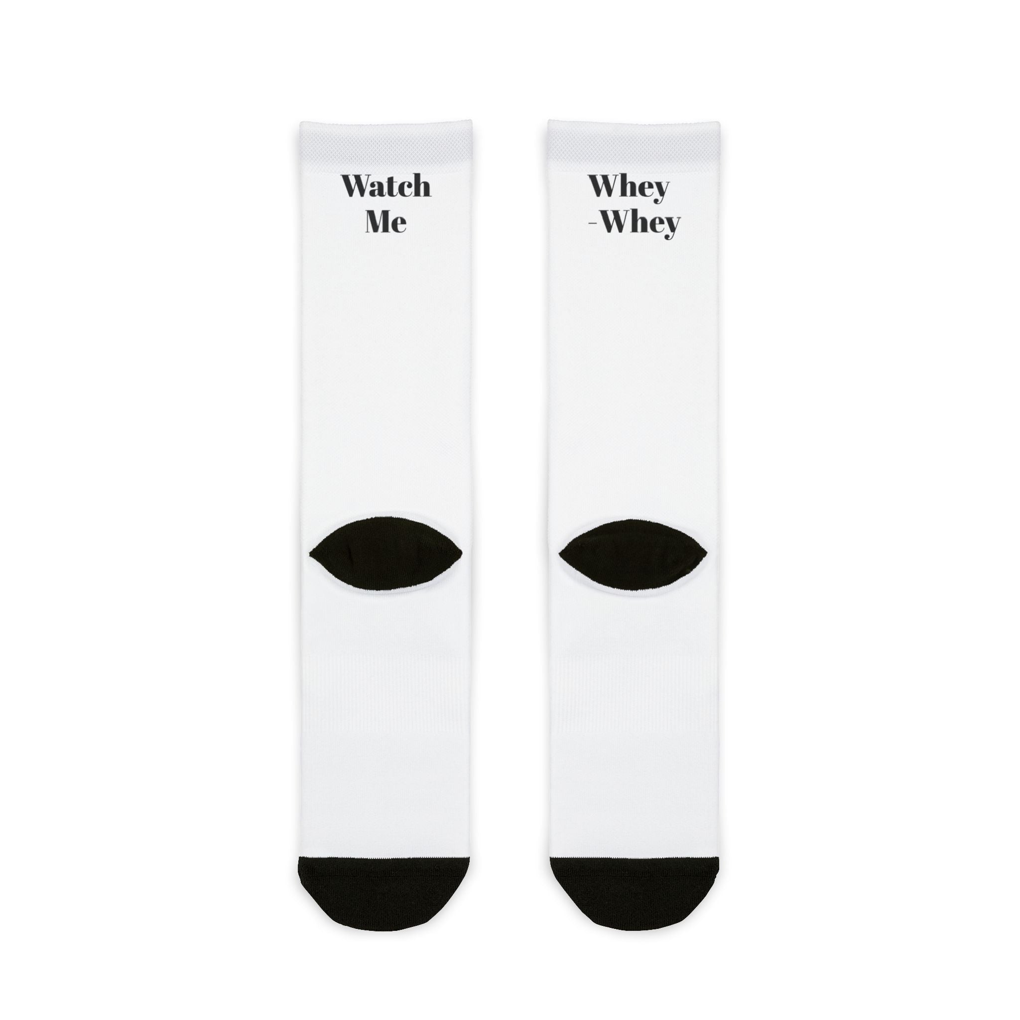 Fitness Theme Sublimation Crew Socks - Whey-Whey