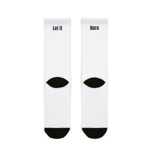 Fitness Theme Sublimation Crew Socks - Burn